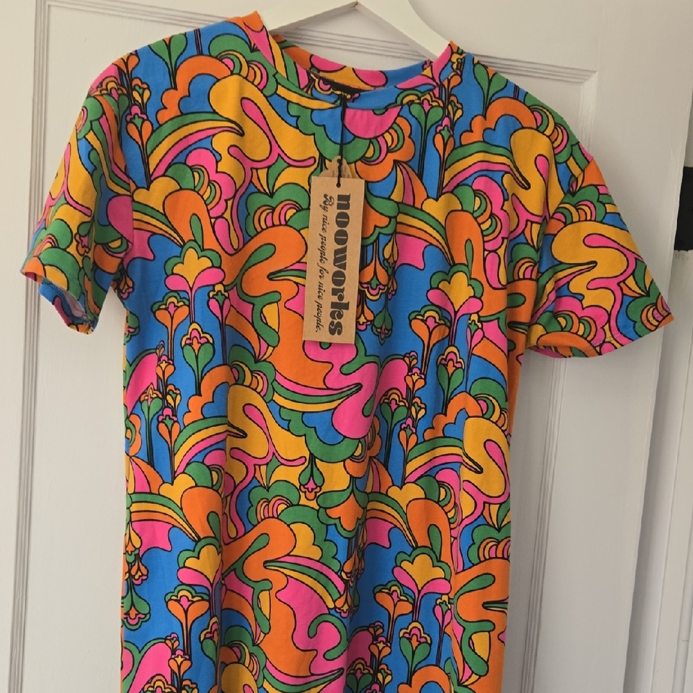 Nooworks Tee Dress Auderpopz print - Small - NWT - Picture 2 of 9